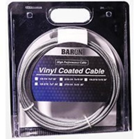 BARON 54205/50245 Aircraft Cable, 1220lb Work"g Load Limit, 30ft L, 1/4 to 5/16 " Dia, Galvanized Steel 54205/50245